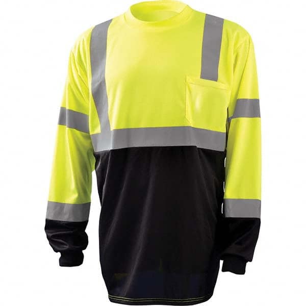 OccuNomix - Size S Hi-Vis Yellow & Black High Visibility Long Sleeve T-Shirt - Industrial Tool & Supply
