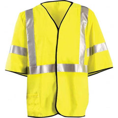 OccuNomix - Size 4XL Flame Resistant Hi-Vis Yellow Mesh General Purpose High Visibility Vest - Industrial Tool & Supply