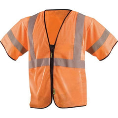 OccuNomix - Size S/M HI-Vis Orange Mesh General Purpose High Visibility Vest - Industrial Tool & Supply