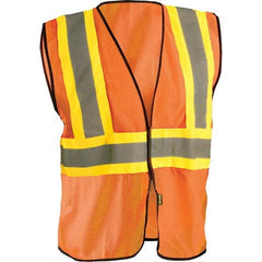 OccuNomix - Size S/M HI-Vis Orange Mesh General Purpose High Visibility Vest - Industrial Tool & Supply