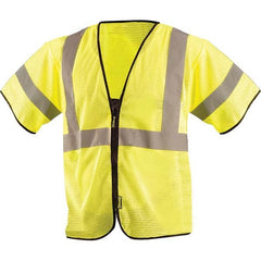 OccuNomix - Size L/XL Hi-Vis Yellow Mesh General Purpose High Visibility Vest - Industrial Tool & Supply