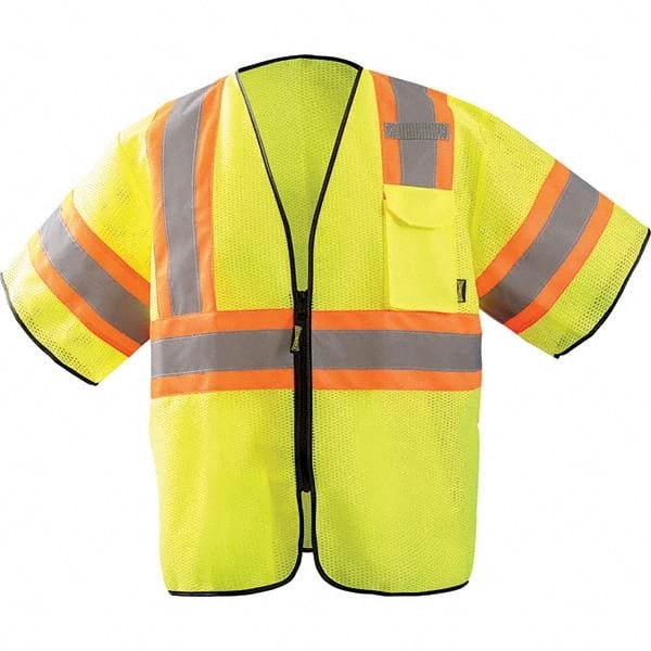 OccuNomix - Size L/XL Hi-Vis Yellow Mesh General Purpose High Visibility Vest - Industrial Tool & Supply