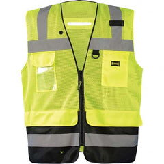 OccuNomix - Size 5XL Hi-Vis Yellow Mesh Surveyor's High Visibility Vest - Industrial Tool & Supply