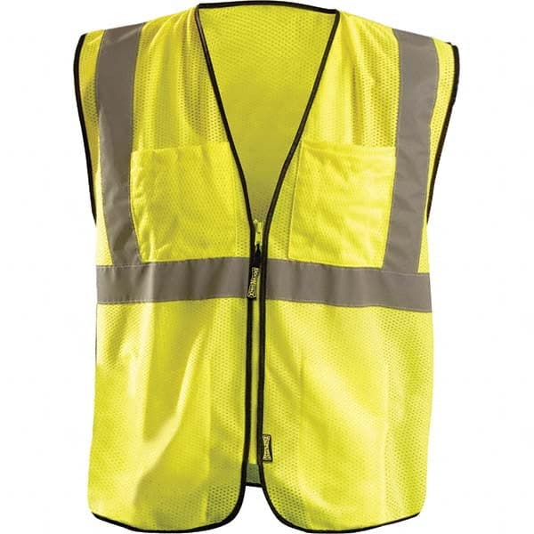 OccuNomix - Size 4X/5X L Hi-Vis Yellow Mesh Surveyor's High Visibility Vest - Industrial Tool & Supply
