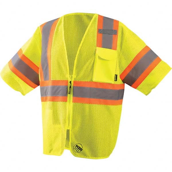 OccuNomix - Size 4XL Hi-Vis Yellow Mesh General Purpose High Visibility Vest - Industrial Tool & Supply