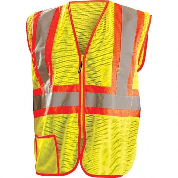OccuNomix - Size M Hi-Vis Yellow Mesh General Purpose High Visibility Vest - Industrial Tool & Supply