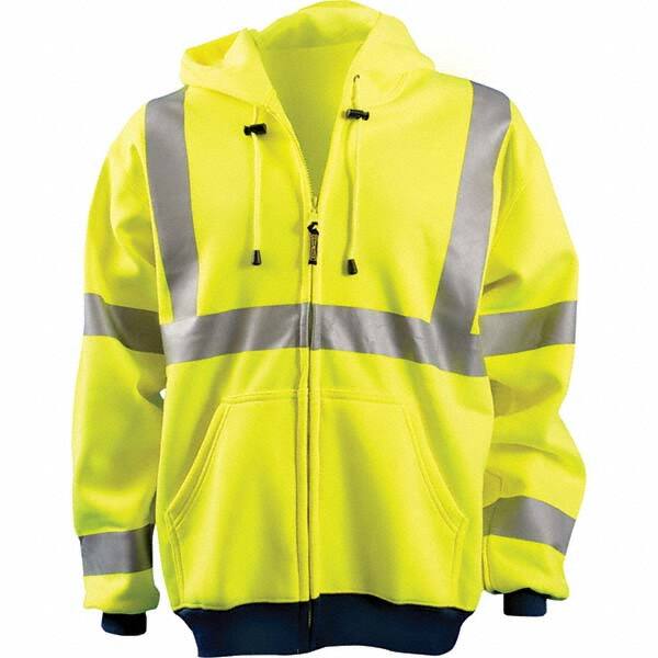 OccuNomix - Size S Hi-Viz Yellow High Visibility Sweatshirt - Industrial Tool & Supply