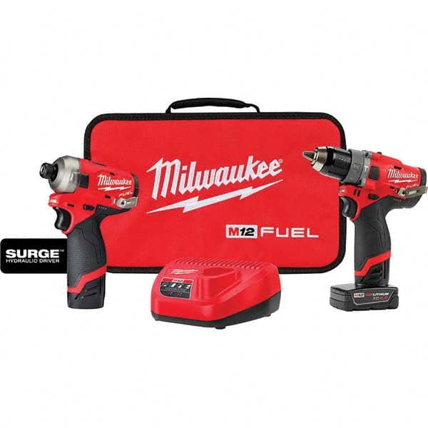 Milwaukee Tool - Cordless Tool Combination Kits Voltage: 12 Tools: Hammer Drill; Impact Driver - Industrial Tool & Supply