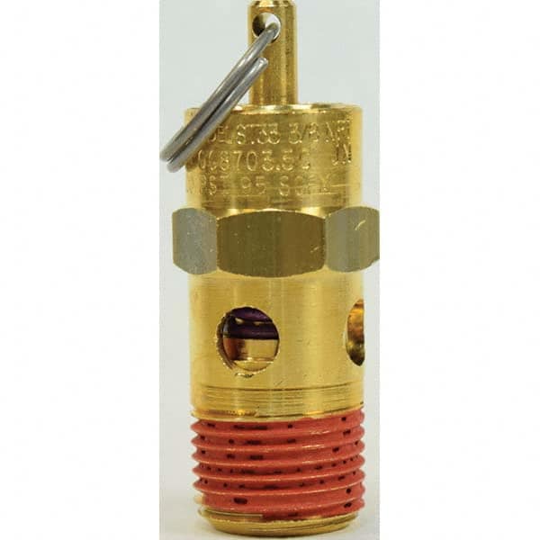 3/8″ Inlet, ASME Safety Valve MNPT Ends, 175 Max psi, Brass