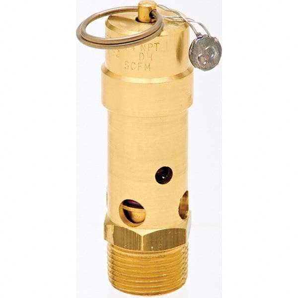 3/4″ Inlet, ASME Safety Valve MNPT Ends, 200 Max psi, Brass