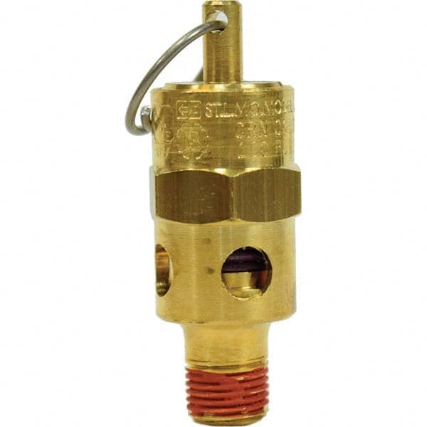1/8″ Inlet, ASME Safety Valve MNPT Ends, 225 Max psi, Brass