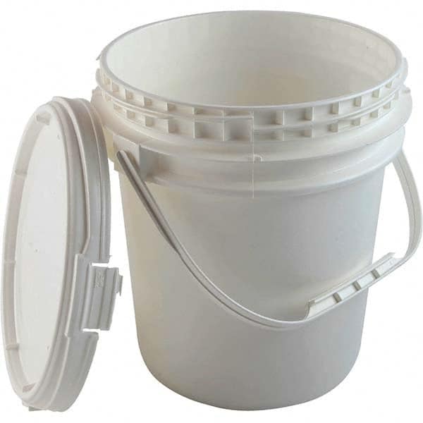 Dynalon Labware - 1 6-Piece 2.5 Gal 9.1" High, High-Density Polyethylene Round White Single Pail - Industrial Tool & Supply