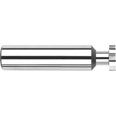 Woodruff Keyseat Cutter: 0.25″ Cut Dia, 0.04″ Cut Width, 1/4″ Shank Dia, Straight Tooth 2-1/2″ OAL, 6 Teeth, Solid Carbide