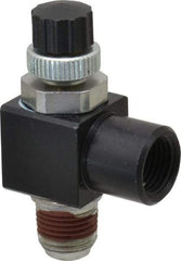 ARO/Ingersoll-Rand - 1/8" Male NPT x 1/8" Female NPT Right Angle Flow Control Valve - 0 to 150 psi & Brass Material - Industrial Tool & Supply