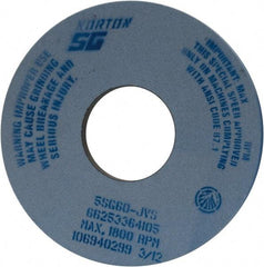 Norton - 14" Diam x 5" Hole x 1-1/2" Thick, J Hardness, 60 Grit Surface Grinding Wheel - Ceramic, Type 5, Medium Grade, 1,800 Max RPM, Vitrified Bond, One-Side Recess - Industrial Tool & Supply