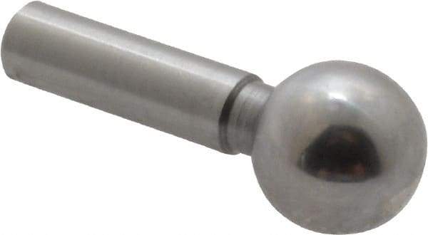 Jergens - 1/4" Ball Diam, 1/8" Shank Diam, Steel Standard Tooling Ball - 9/16" Ball Center to Shank Bottom - Industrial Tool & Supply