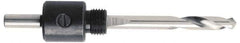 Milwaukee Tool - 5/8 to 1-3/16" Tool Diam Compatibility, Straight Shank, Steel Integral Pilot Drill, Hole Cutting Tool Arbor - 1/4" Min Chuck, Round Shank Cross Section, Threaded Shank Attachment, For Hole Saws - Industrial Tool & Supply