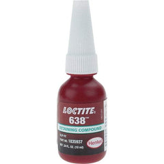 Loctite - 10 mL, Red, High Strength Retaining Compound - Series 638 - Industrial Tool & Supply