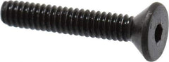 Value Collection - #0-80 UNF Hex Socket Drive, Flat Screw - Alloy Steel, Black Oxide Finish, Fully Threaded, 3/8" OAL - Industrial Tool & Supply