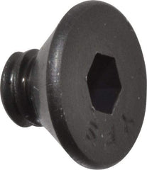 Value Collection - #10-24 UNC Hex Socket Drive, Flat Screw - Alloy Steel, Black Oxide Finish, Fully Threaded, 1/4" OAL - Industrial Tool & Supply