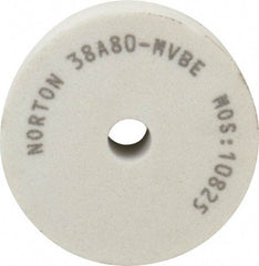 Norton - 80 Grit Aluminum Oxide Type 1 Internal Grinding Wheel - 3" Diam x 1/2" Hole x 1" Thick, 10,825 Max RPM, Type 1 Medium Grade, M Hardness, Vitrified Bond, No Recess - Industrial Tool & Supply
