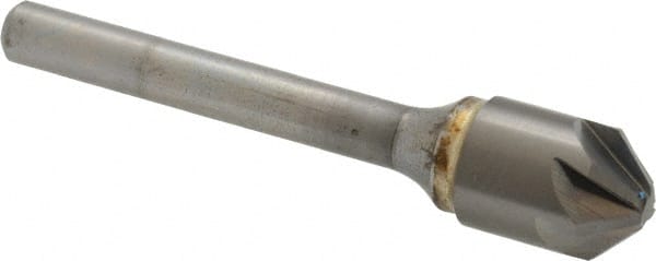 SGS - 1/2" Head Diam, 1/4" Shank Diam, 6 Flute 90° Solid Carbide Countersink - Industrial Tool & Supply