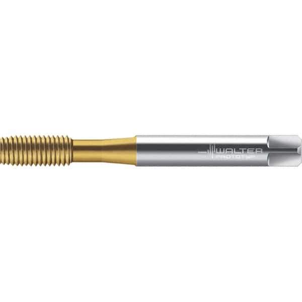 Walter-Prototyp - M2x0.40 DIN 2174 6GX 1.830 Thread Limit Semi-Bottoming Thread Forming Tap - Powdered Metal High Speed Steel, TiN Finish, 45.92mm OAL, 4mm Thread Length, Right Hand Thread, Series TC420 - Exact Industrial Supply