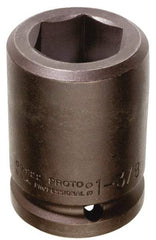 Proto - #5 Spline Drive, 1" Socket, Impact Socket - 6 Points, 3-1/8" OAL - Industrial Tool & Supply