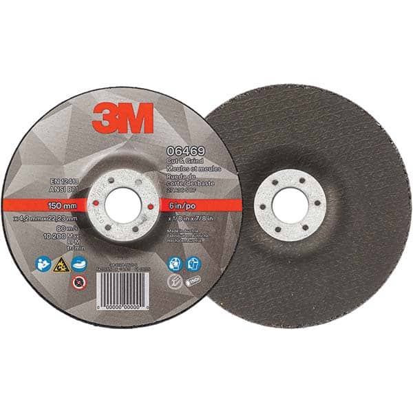3M - Depressed-Center Wheels Wheel Diameter (Inch): 6 Wheel Thickness (Inch): 1/8 - Industrial Tool & Supply