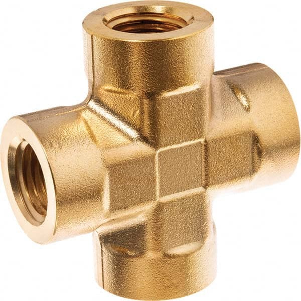 USA Sealing - 3/4" Brass Pipe Female Cross - Industrial Tool & Supply