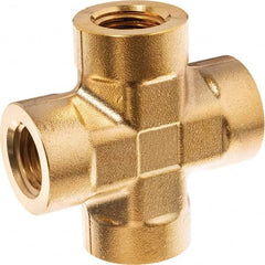 USA Sealing - 3/4" Brass Pipe Female Cross - Industrial Tool & Supply