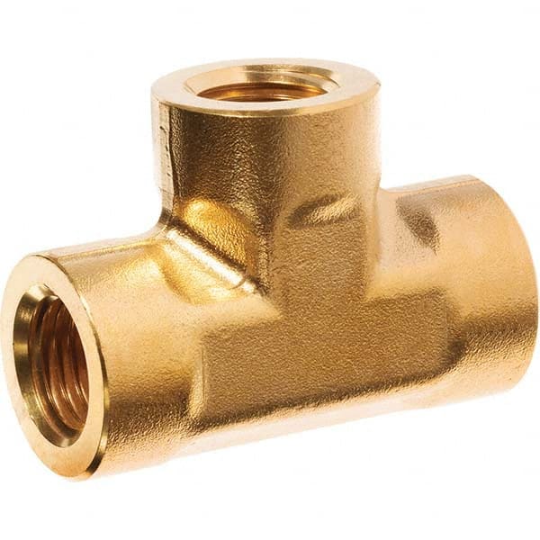 USA Sealing - 3/4" Brass Pipe Female Tee - Industrial Tool & Supply