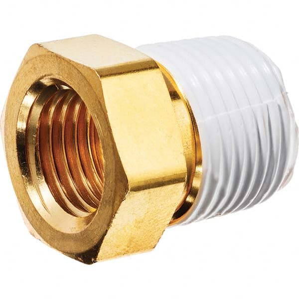 USA Sealing - 1/2 x 1/8" Brass Pipe Hex Bushing - Industrial Tool & Supply