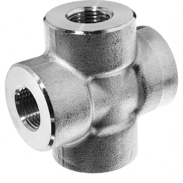 USA Sealing - 1/2" 316 Stainless Steel Pipe Cross - Industrial Tool & Supply