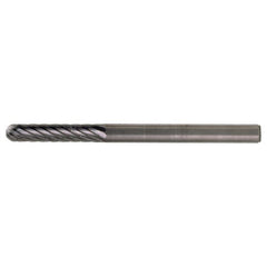 SC-41 Standard Cut Solid Carbide Bur-Cylindrical with Ball Nose - Exact Industrial Supply