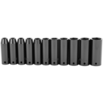 STANLEY® 1/2" Drive 11 Piece Metric Deep Impact Socket Set – 6 Point - Industrial Tool & Supply