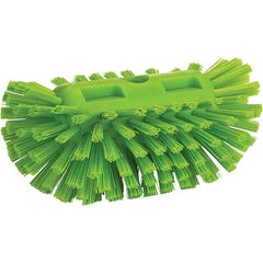 Vikan - 1-1/2" Bristle Length, Polyester Utility Scrub Brush - 8" Long x 5-1/2" Wide Head, 8" OAL, Green, Polypropylene Block - Industrial Tool & Supply