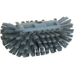 Vikan - 1-1/2" Bristle Length, Polyester Utility Scrub Brush - 8" Long x 5-1/2" Wide Head, 8" OAL, Gray, Polypropylene Block - Industrial Tool & Supply