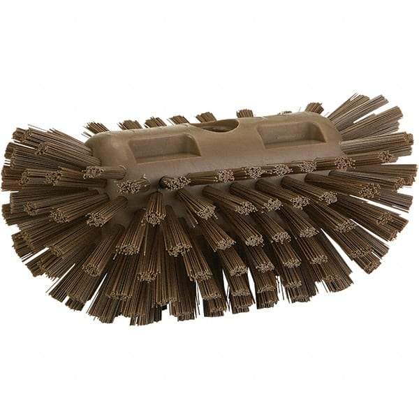 Vikan - 1-1/2" Bristle Length, Polyester Utility Scrub Brush - 8" Long x 5-1/2" Wide Head, 8" OAL, Brown, Polypropylene Block - Industrial Tool & Supply