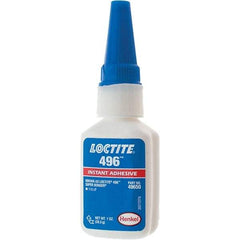 Loctite - 1 oz Bottle Clear Instant Adhesive - 496 SUPERBONDER 1OZ LOCTITE SPRBNDR ADHS - Industrial Tool & Supply