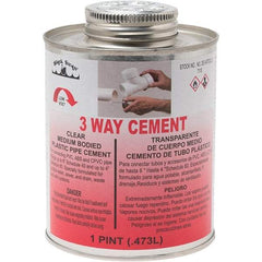 Black Swan - 1 Pt Medium Bodied Cement - Clear, Use with ABS, PVC & CPVC up to 6" Diam - Industrial Tool & Supply