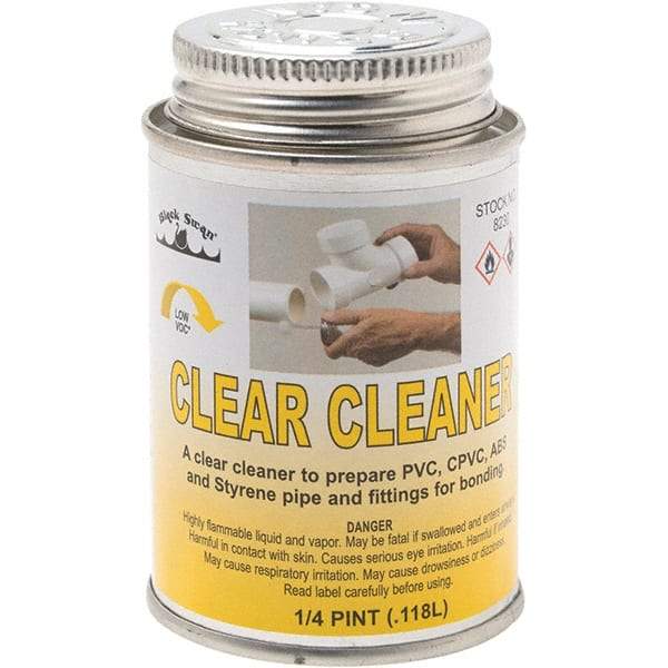 Black Swan - 1/4 Pt All-Purpose Cleaner - Clear, Use with ABS, PVC & CPVC up to 6" Diam - Industrial Tool & Supply