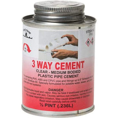 Black Swan - 1/2 Pt Medium Bodied Cement - Clear, Use with ABS, PVC & CPVC up to 6" Diam - Industrial Tool & Supply