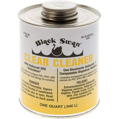 Black Swan - 1 Qt All-Purpose Cleaner - Clear, Use with ABS, PVC & CPVC up to 6" Diam - Industrial Tool & Supply