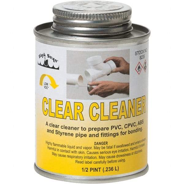 Black Swan - 1/2 Pt All-Purpose Cleaner - Clear, Use with ABS, PVC & CPVC up to 6" Diam - Industrial Tool & Supply