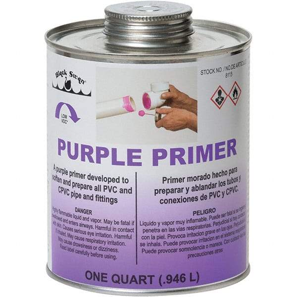 Black Swan - 1 Qt All Purpose Primer/Cleaner - Purple, Use with PVC & CPVC - Industrial Tool & Supply