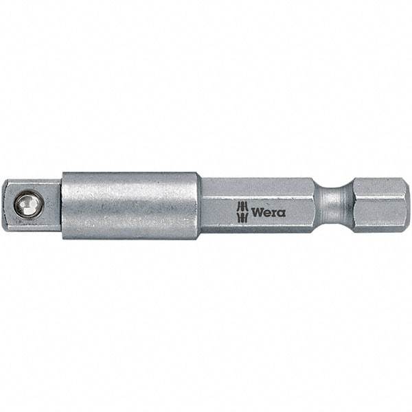 Wera - Socket Adapters & Universal Joints Type: Square-Drive to Hex Bit Adapter Male Size: 1/4 - Industrial Tool & Supply
