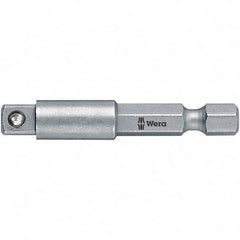 Wera - Socket Adapters & Universal Joints Type: Square-Drive to Hex Bit Adapter Male Size: 1/4 - Industrial Tool & Supply