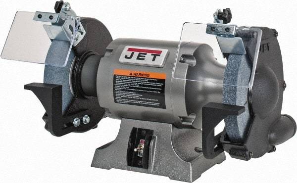 Jet - 8" Wheel Diam x 1" Wheel Width, 1 hp Grinder - 5/8" Arbor Hole Diam, 1 Phase, 3,450 Max RPM, 115 Volts - Industrial Tool & Supply