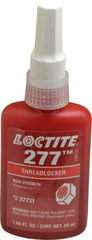 Loctite - 50 mL Bottle, Red, High Strength Liquid Threadlocker - Series 277, 24 hr Full Cure Time, Hand Tool, Heat Removal - Industrial Tool & Supply